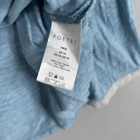 Poetry Shirt Womens US 10 Linen Minimalist Quiet Luxury Coastal Resort Preppy - Picture 7 of 14